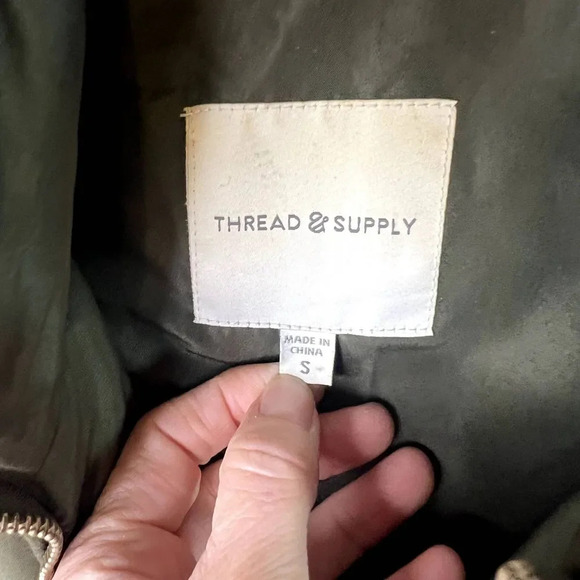Thread & Supply Quilted Vest Olive Green‎ Size Small - Picture 7 of 10